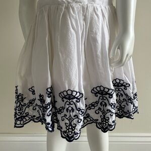 Cherokee White Skirt with Navy Embroidery